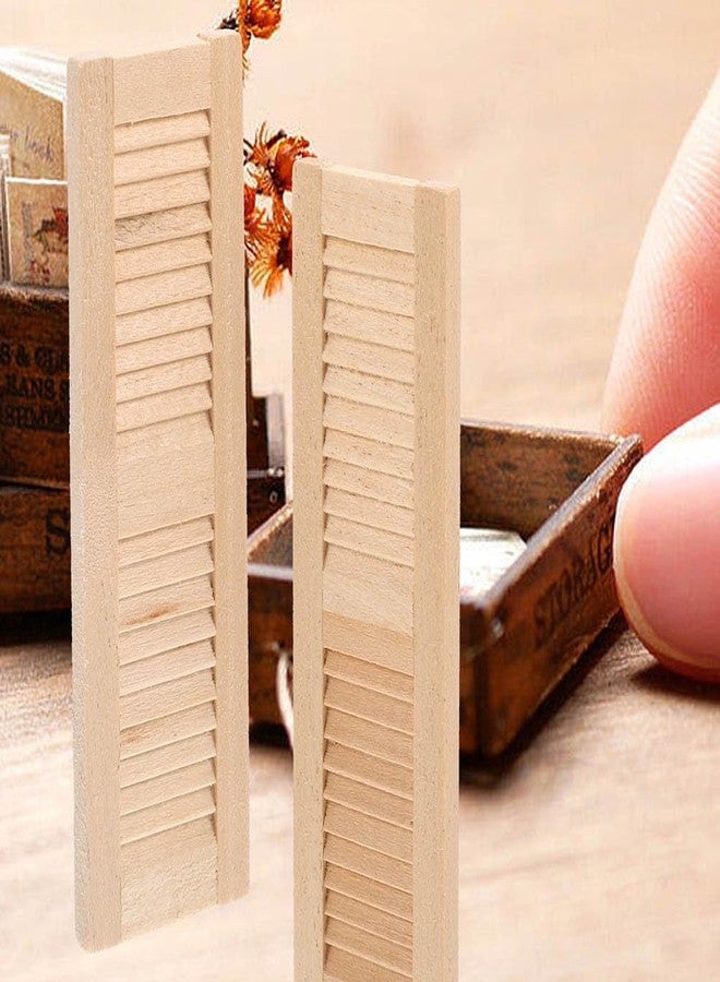 JECOMPRIS 4pcs Miniature Shutters Window: 1:12 Scale Mini Window Shutter Dollhouse Window Shutter Model Tiny Shutters - Image 5